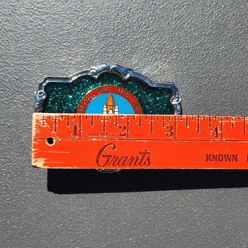 Vintage NASA Marshall Space Flight Center Space Shuttle Belt Buckle Michoud Rare
